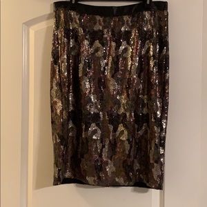 Lane Bryant Camo Sequined Skirt
